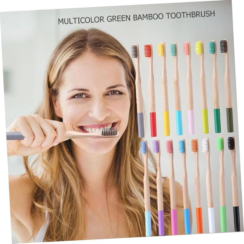 Baluue 4pcs Biodegradable Soft Bristles Toothbrushes Eco Friendly Manual for Adults Travel Home Use Yellow - Image 3